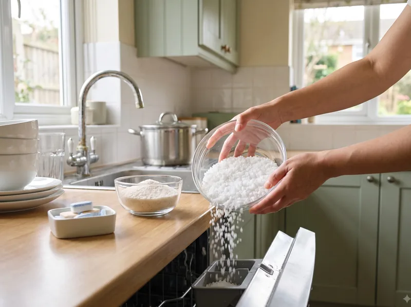 Muối máy rửa bát khác muối ăn thế nào? 3 khác biệt