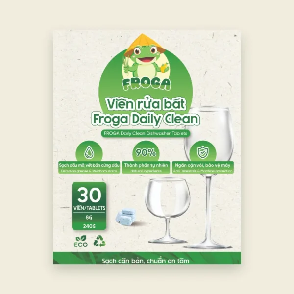 Combo bộ 3 Froga: Viên rửa - Muối - Nước làm bóng